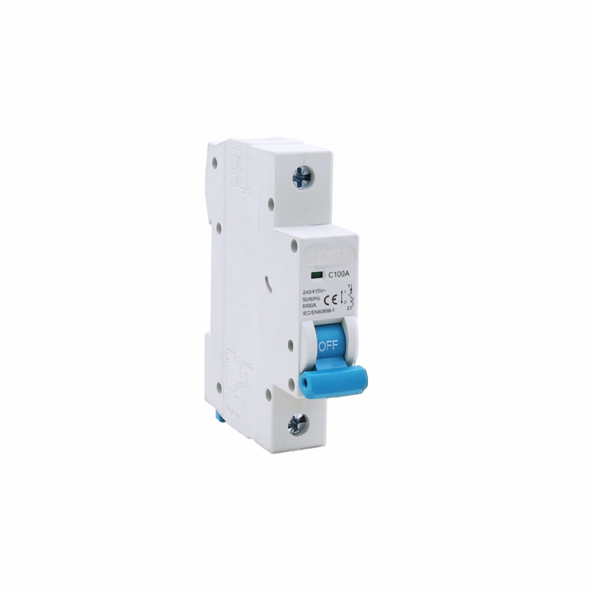 AC MCB ความร้อนระหว่างแม่เหล็กสูง 80A-125A | 4p | เส้นโค้ง C/D | 6ka Breaking | IP20 | IEC